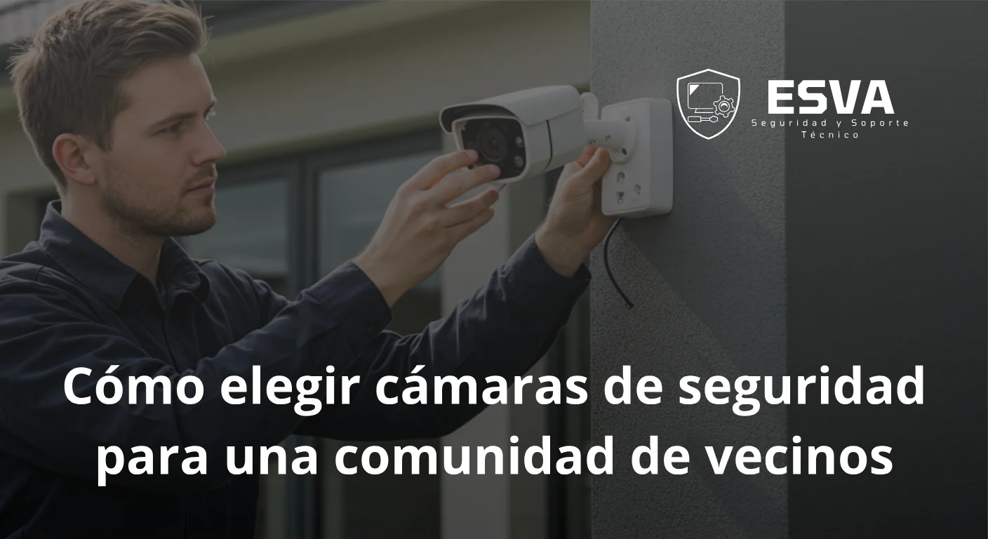 Cámaras de seguridad instaladas en la fachada de un edificio residencial.