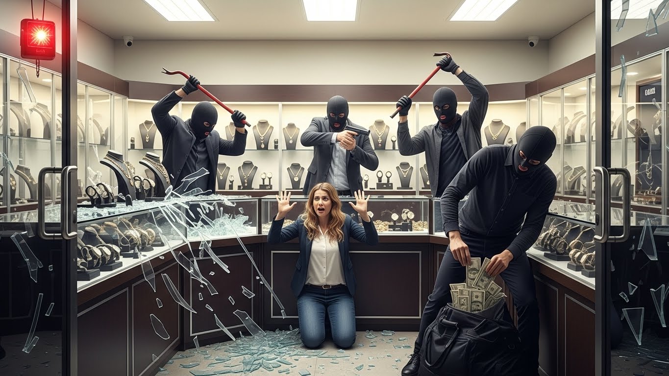 Grupo de delincuentes robando en una negocio en Piura Grupo de delincuentes robando en una negocio en Piura