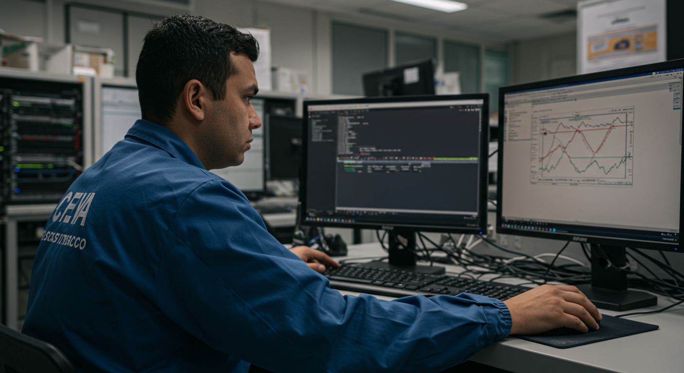 Centro de operaciones de ESVA monitoreando clientes en Piura