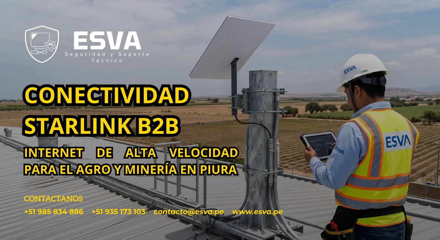 Antena Starlink instalada de forma profesional en un entorno agroindustrial por ESVA
