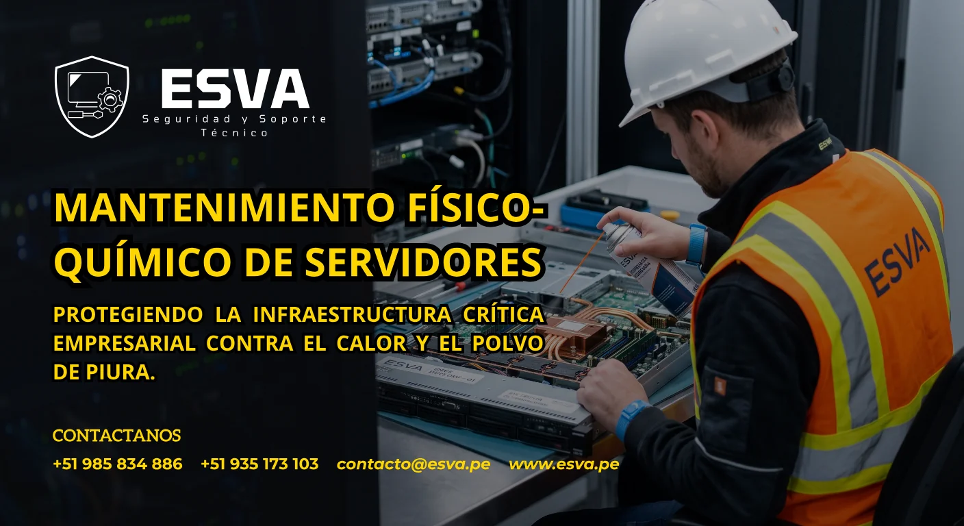 Ingeniero de ESVA aplicando limpia contactos dieléctrico en tarjetas madre de un servidor