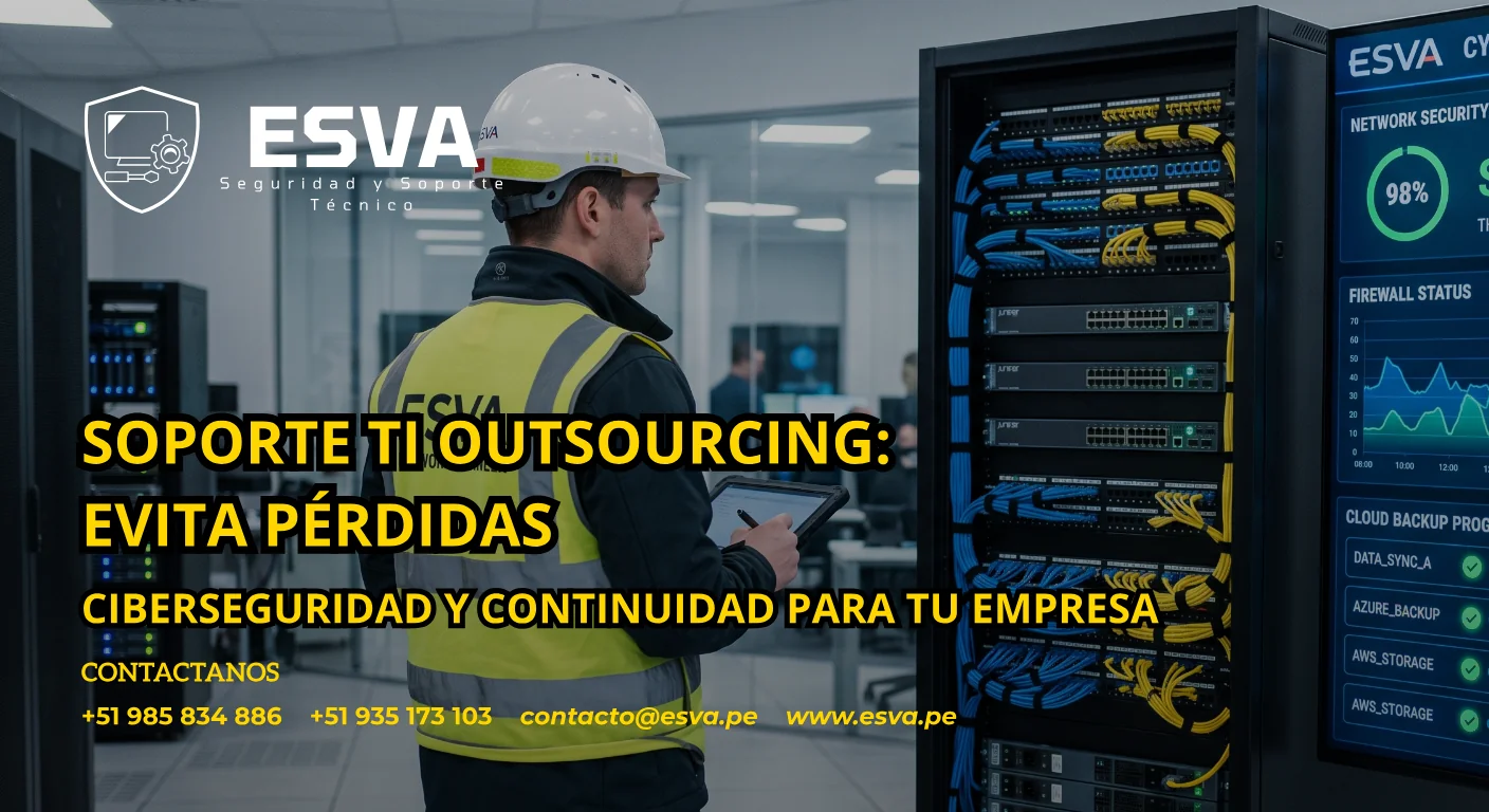 Especialista de ESVA optimizando la seguridad y servidores de una empresa