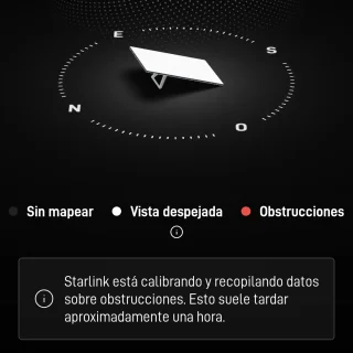 App de Starlink calibrando la cobertura de la antena instalada en Chifles Olaechea